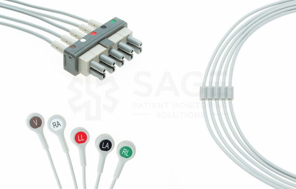 Philips Compatible 5 Lead Set, Snap, Mixed Length