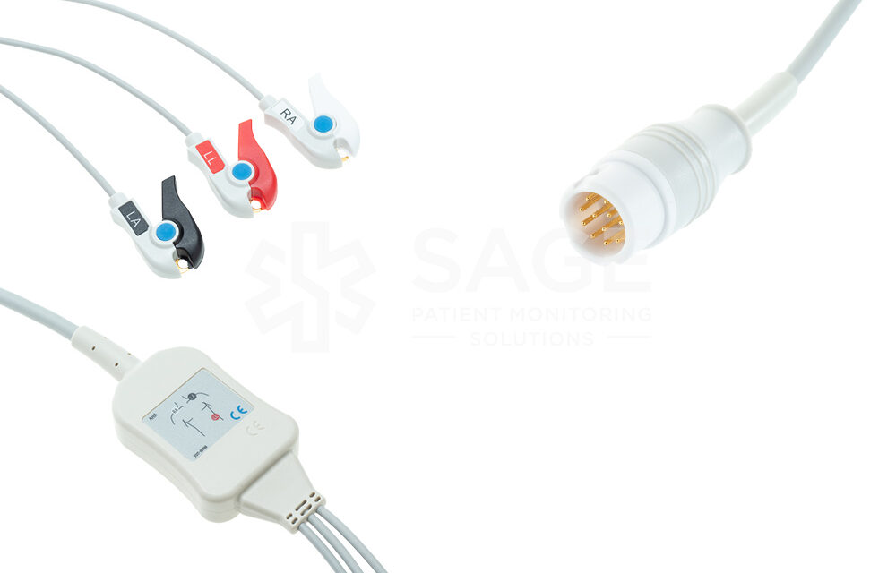 Philips Compatible 3 Lead One Piece Cable, Grabber, 2.5m