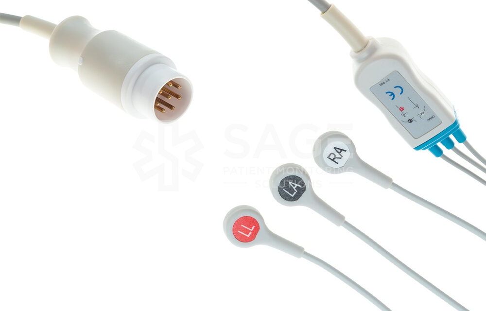 Philips Compatible 3 Lead One Piece Cable, Snap, 2.5m