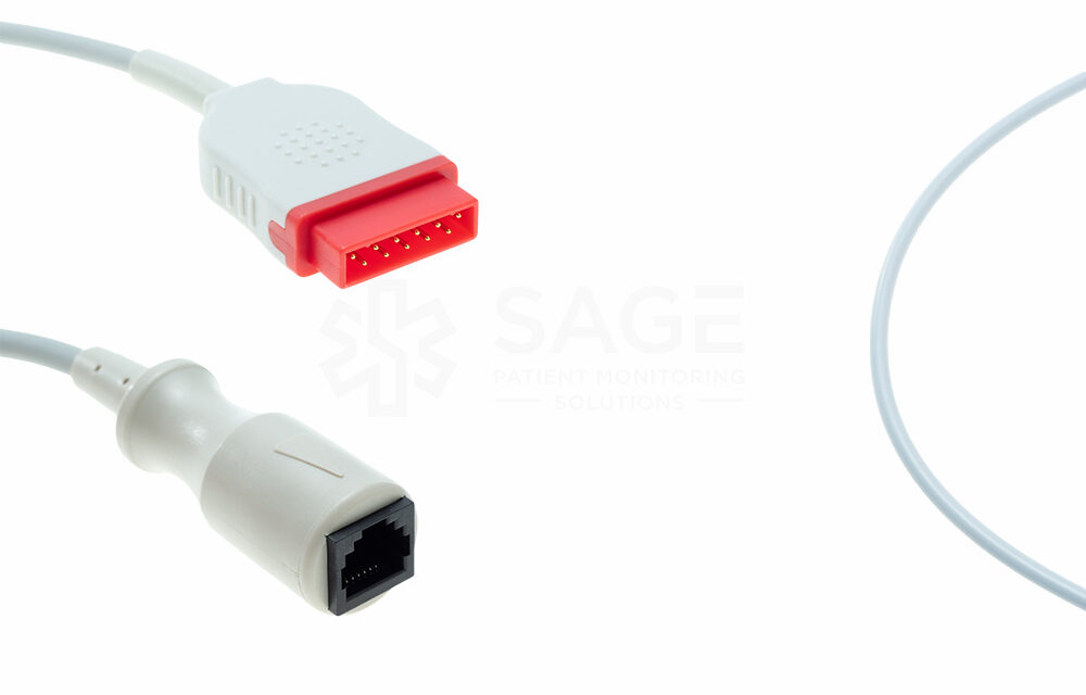 GE Compatible IBP Adaptor Cable, Medex/Abbott Connector, 4.0m