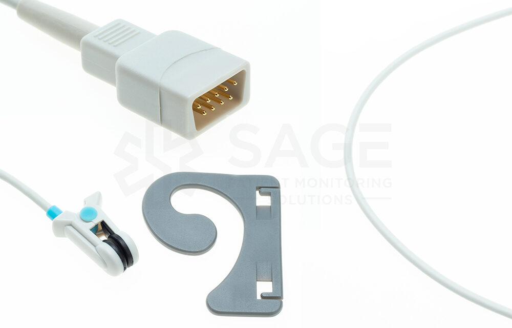 Datex-Ohmeda Compatible Pediatric/Adult Ear Clip SpO2 Sensor, 1.1m